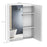 Bathroom Mirror Cabinet Wood Storage Shelf Wall Mount Double Door Cupboard Adjustable 60Wx15Dx75H - White