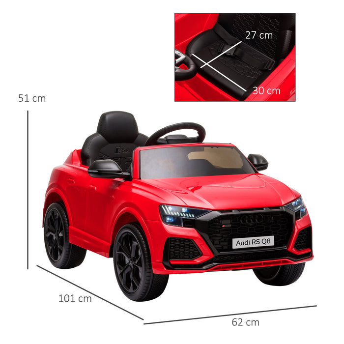 Audi RS Q8 6V Kids Electric Ride On Car, Kids Electric Toy with Parental Remote Control Music Lights USB MP3, Red