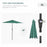 Outsunny 2.7M Garden Parasol Umbrella with Tilt and Crank, Outdoor Sun Parasol Sunshade Shelter with Aluminium Frame, Green