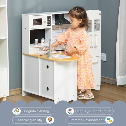 Kids Kitchen Playset, Large Pretend Role Play Kitchen, White