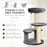 65 cm Cat Tree for Indoor Cats Kitty Scratcher Kitten Activity Center Scratching Post Playhouse 2 Perch w/ Hanging Sisal Rope Grey