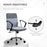 Ergonomic Office Chair Linen Fabric Swivel Computer Desk Chair Home Study Adjustable Chair with Wheels, Grey