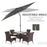 3 x 2m Garden Parasol Patio Sun Umbrella Canopy Rectangular Sun Shade Aluminium Crank Tilt Mechanism, Dark Grey