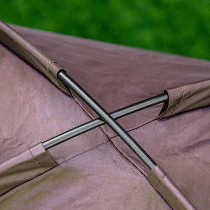 Raised Dog Bed Waterproof Elevated Pet Cot with Breathable Mesh UV Protection Canopy Coffee, for Small Dogs, 61 x 46 x 62cm