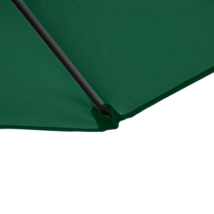 2.5M Garden Square Outdoor Umbrella with 360° Rotation, Offset Roma Patio Umbrella Hanging Sun Shade Canopy Shelter with Cross Base, Green