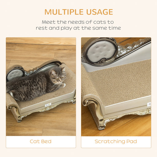 Cat Scratching Bed Pet Furniture Scratching Post w/ Catnip - Brown