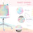 Fluffy Unicorn Office Chair with Mid-Back and Swivel Wheel, Cute Desk Chair, Rainbow Multi-Coloured