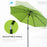 Outsunny 2.7M Patio Parasol Sun Umbrella, Tilt Shade Shelter Canopy with Crank 8 Ribs Aluminium Frame, Green