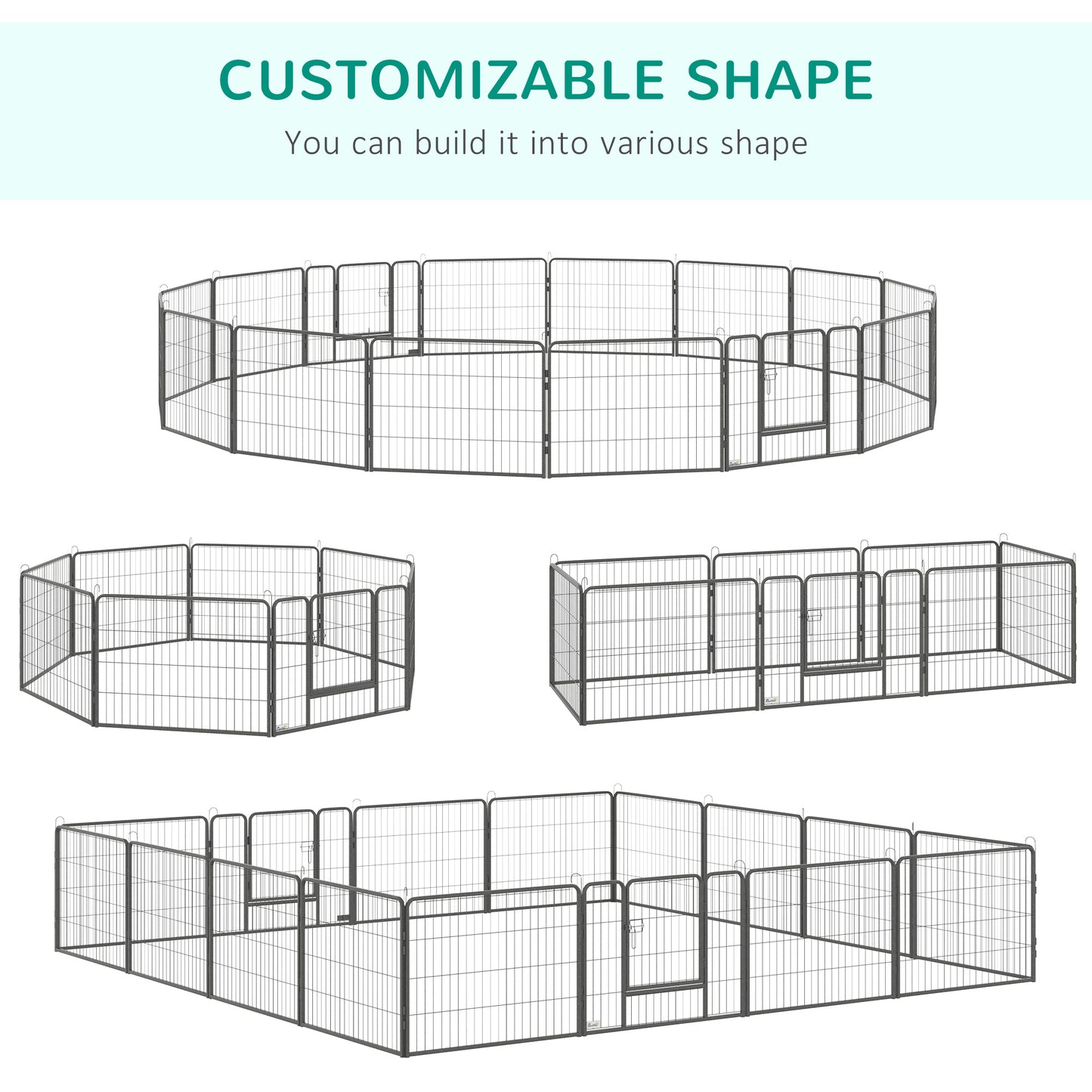 Heavy Duty Puppy Play Pen, 16 Panels Pet Exercise Pen for Indoors, Outdoors, Pet Playpen for Small Dogs, 60Hcm