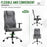 Mesh Office Chair High Back Desk Chair Height Adjustable Swivel Chair for Home with Headrest, Grey