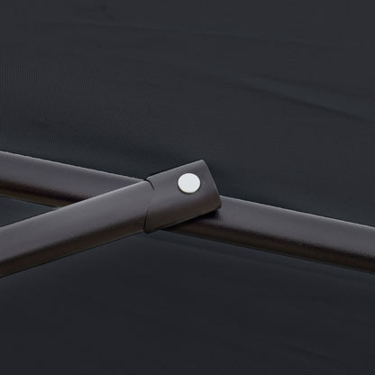 Outsunny 2.7m Garden Banana Parasol Cantilever Umbrella with Crank Handle and Cross Base for Outdoor, Hanging Sun Shade, Black