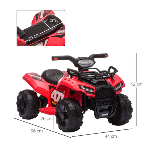 Kids Ride-on Four Wheeler ATV Car with Real Working Headlights, 6V Battery Powered Motorcycle for 18-36 Months, Red