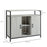 Modern Sideboard, Steel Frame Storage Cabinet with 2 Doors and Adjustable Shelves for Living Room, Hallway, Light Grey