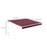 Awning Canopy Sun Shade Canopy Garden Patio Manual Retractable Awning, 3x2.5 m-Red