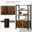 Industrial Bookshelf, Storage Cabinet with 3-Tier with Doors, for Home Office, Living Room Rustic Brown