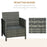 Rattan Bistro Set - two armchairs and a coffee table Wicker Grey