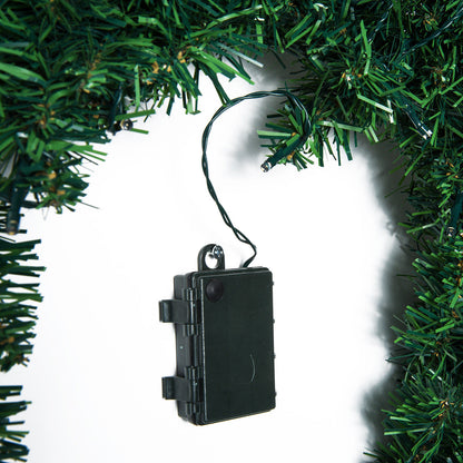 Pre-lit Christmas Wreath with 50 Warm White LED Ideal Xmas Artificial Door Decoration