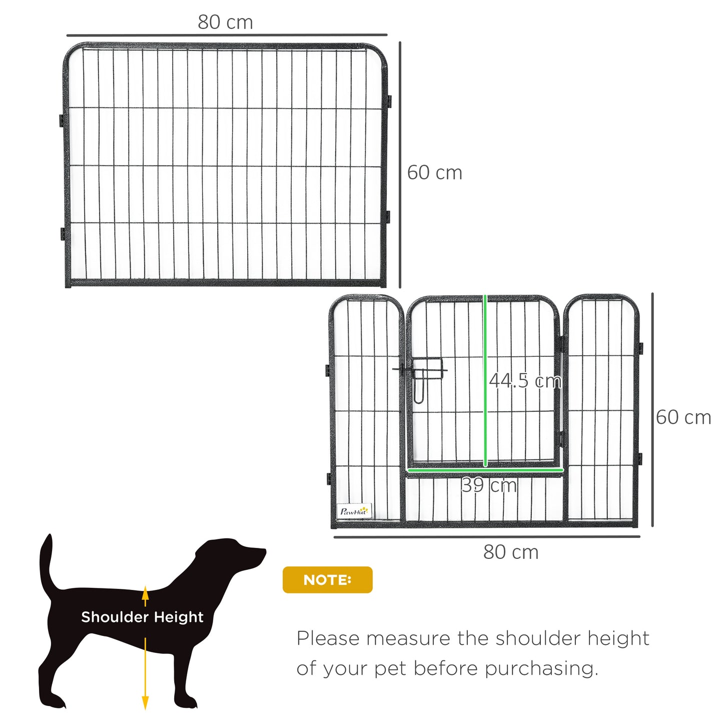 Heavy Duty Puppy Play Pen, 12 Panels Pet Exercise Pen for Indoors, Outdoors, Pet Playpen for Small Dogs, 60Hcm