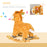 2-IN-1 Kids Plush Ride-On Rocking Gliding Horse Giraffe-shaped Plush Toy Rocker with Realistic Sounds for Child 36-72 Months Yellow