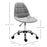 Ergonomic Office Chair with Adjustable  Height and Wheels Velvet Executive Chair Armless for Home Study Bedroom Grey