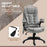 Massage Recliner Chair Heated Office Chair with Six Massage Points Microfiber Cloth 360° Swivel Wheels Grey