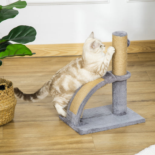 Cat Tree for Indoor Cats Climbing Activity Center Kitten Tower Furniture with Jute Post Scratching Massage Board Hanging Ball with Bell 34 x 24 x 43cm Grey