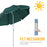 Beach Umbrella Parasol,φ2.2m, Steel-Dark Green