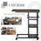 C-Shaped Side Table Industrial Mobile Rolling End Desk with 3-Tier Storage Shelving, Adjustable Height, Wheels