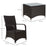 2-Seater Rattan Bistro Set Garden Furniture Sofa Chair Table Wicker Weave Outdoor Patio Conservatory Set w/ Cover Steel Frame, Brown