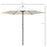 2.8m Garden Parasol Umbrella, Round Outdoor Market Table Umbrella, Parasol Patio Umbrella, 6 Ribs Manual Push, Sun Shade Canopy, Off-White