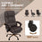 6-Point PU Leather Massage Office Chair with Swivel Wheels, Reclining Chair Office with Footrest, Remote, Brown