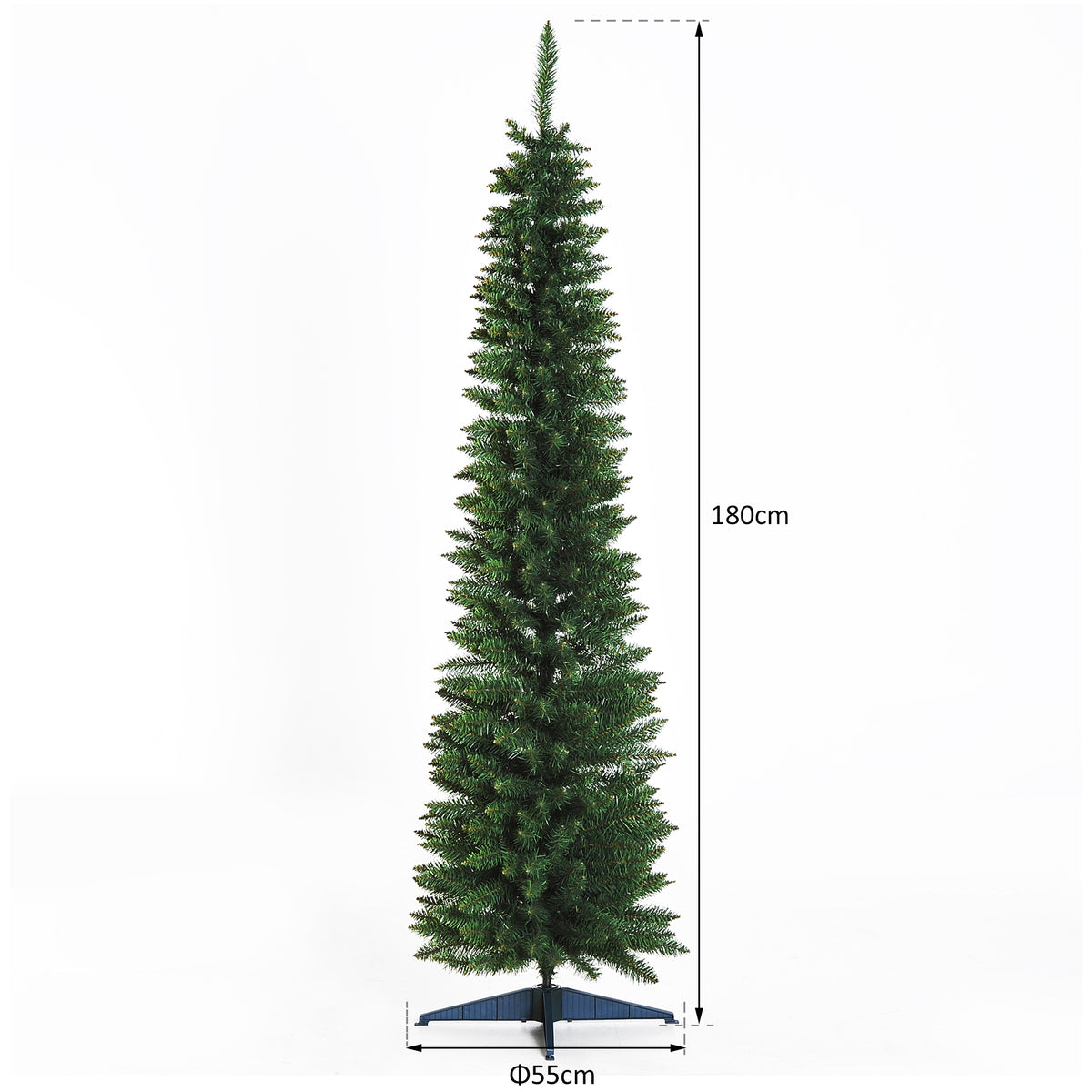 6ft Green Slim Artificial Christmas Tree with 390 Tips & Stand
