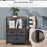 Chest of Drawers Bedroom Unit Storage Cabinet with 3 Fabric Bins for Living Room, Bedroom and Entryway, Black