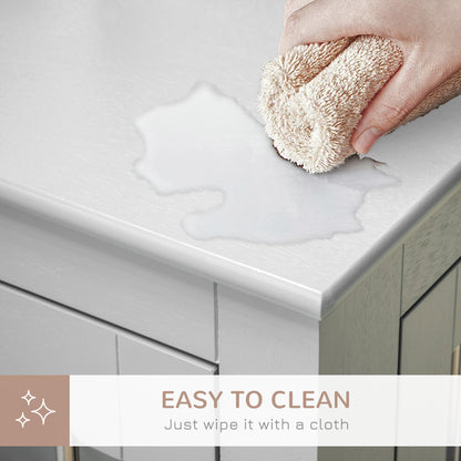 Dog Crate End Table w/ Three Doors, Furniture Style Dog Crate, for Medium Dogs, Indoor Use w/ Locks and Latches - Grey