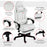 Racing Gaming Chair with Swivel Wheel, Footrest, PU Leather Recliner Gamer Desk for Home Office, White