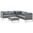 4 PCs Garden Rattan Wicker Outdoor Furniture Patio Corner Sofa Love Seat and Table Set with Cushions Side Desk Storage - Mixed Grey