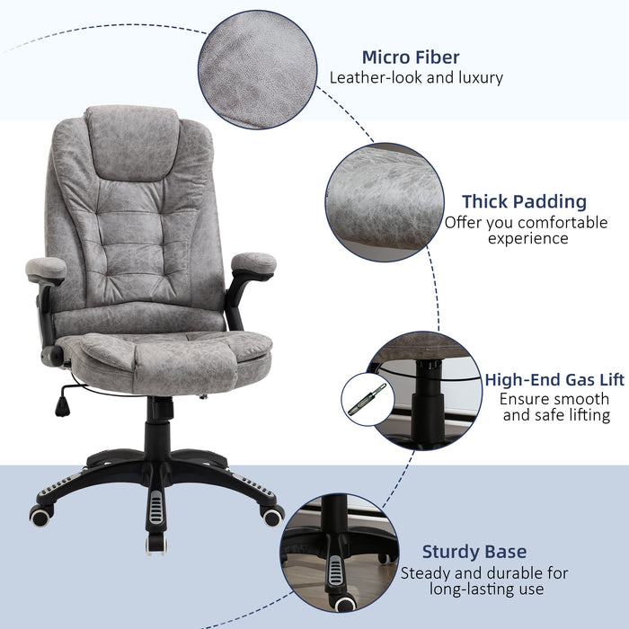 Ergonomic Office Chair Comfortable Desk Chair with Armrests Adjustable Height Reclining and Tilt Function Grey