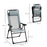 Set of 2 Portable Folding Recliner Metal Outdoor Patio Chaise Lounge Chairs with Adjustable Backrest, Grey