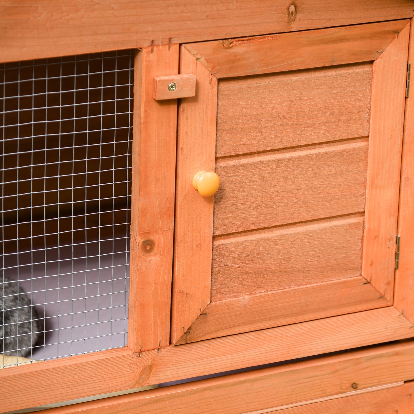 Large Rabbit Hutch Outdoor, Guinea Pig Hutch, Wooden Small Animal House, with Rabbit Run, 215 x 63 x 100 cm
