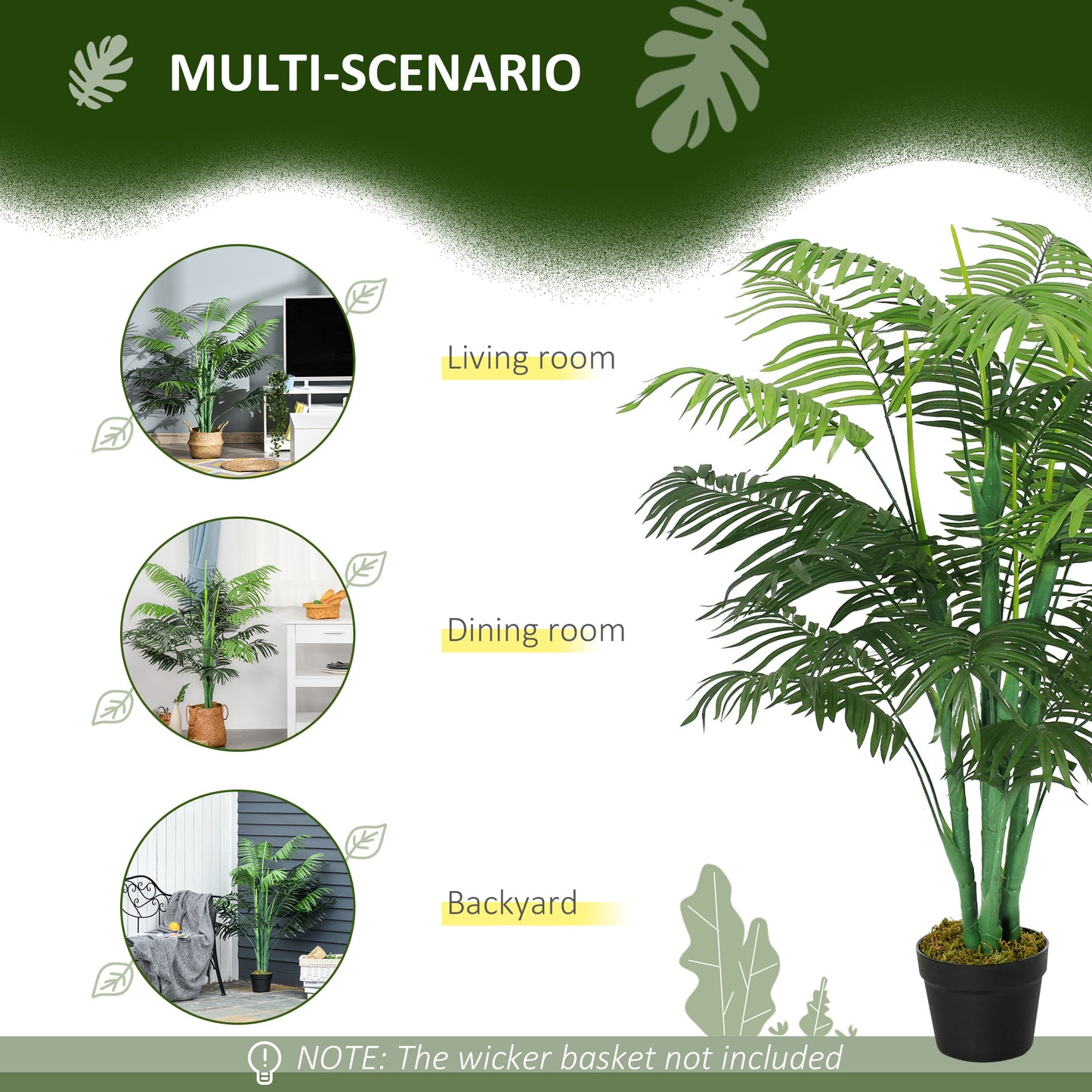 Tropical Palm - Artificial Plant (1.25m high)