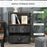 Chest of Drawers Bedroom Unit Storage Cabinet with 3 Fabric Bins for Living Room, Bedroom and Entryway, Black