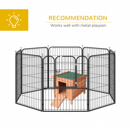 Wooden Rabbit Hutch Outdoor, Cat House, Guinea Pig Hutch, Rabbit Hideaway, Bunny Cage Small Animal House 51 x 42 x 43 cm, Natural