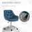 Home Office Chair Velvet Ergonomic Computer Chair Comfy Desk Chair with Adjustable Height, Arm and Back Support, Blue