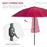 Ф255cm Patio Parasol Umbrella Outdoor Market Table Parasol with Push Button Tilt Crank and Sturdy Ribs for Garden Lawn Backyard Pool Wine Red