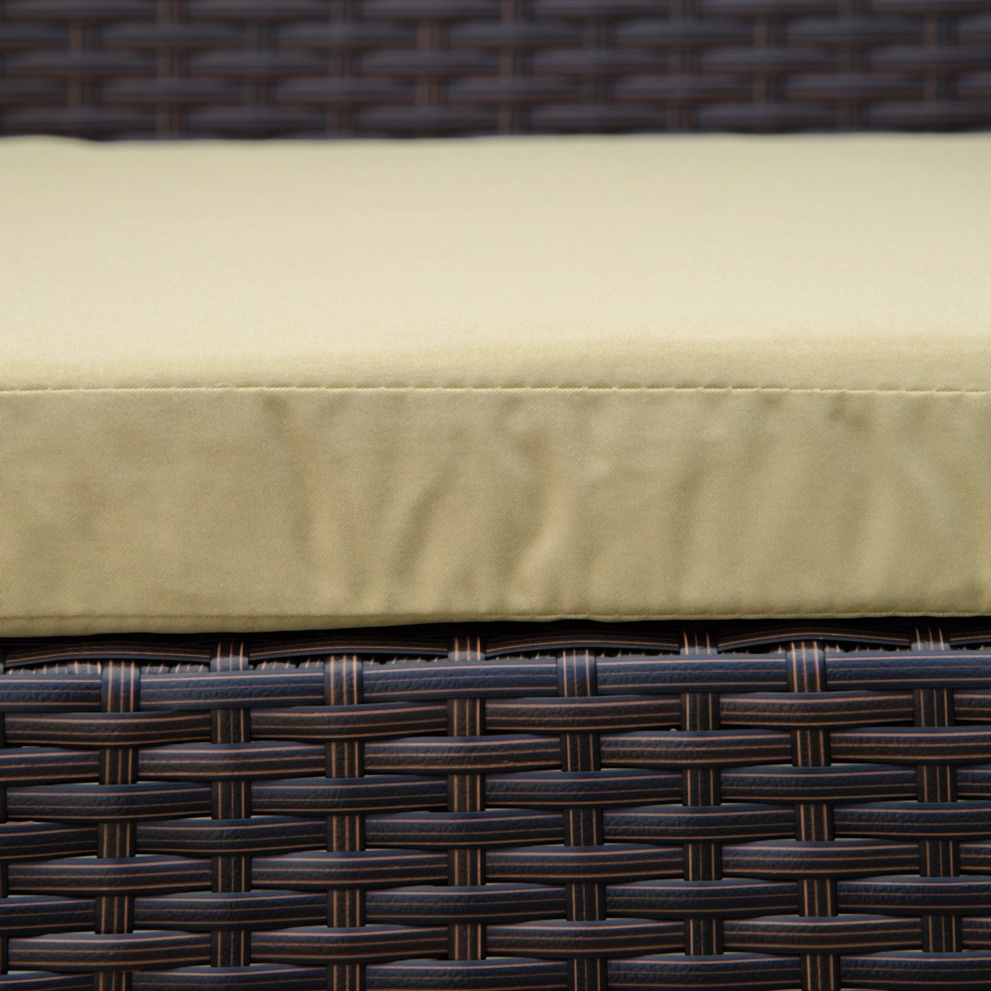 PE Rattan Garden Furniture 3 pcs Patio Bistro Set Weave Conservatory Sofa Coffee Table and Chairs Set Beige