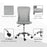 Home Office Mesh Task Chair Ergonomic Armless Mid Back Height Adjustable with Swivel Wheels, Grey