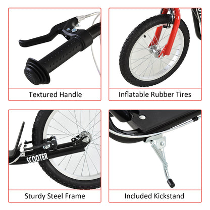 Scooter for Kids with Adjustable Handlebar, Anti-Slip Deck, Dual Brakes, for Boys and Girls Aged 5+ Years Old, Black