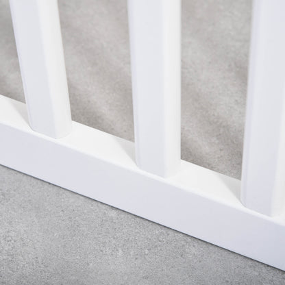 Freestanding Pet Gate 4 Panel Dog Barrier Folding Safety Fence with Support Feet up to 204cm Long 75cm Tall for Doorway Stairs White