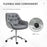 Swivel Chair Chair Velvet Ergonomic Computer Chair Comfy Desk Chair w/ Adjustable Height, Arm and Back Support, Dark Grey