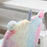 Fluffy Unicorn Office Chair with Mid-Back and Swivel Wheel, Cute Desk Chair, Rainbow Multi-Coloured